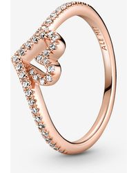 PANDORA Double Sparkle And Hearts Ring 