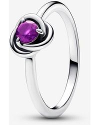 PANDORA - February Birthstone Eternity Circle Ring - Lyst