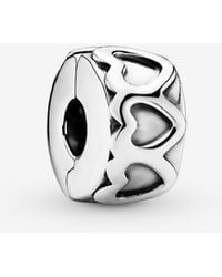 PANDORA - Band Of Hearts Clip Charm - Lyst