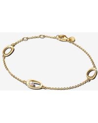 PANDORA - Organically Shaped Oval & Treated Freshwater Cultured Pearl Bracelet - Lyst