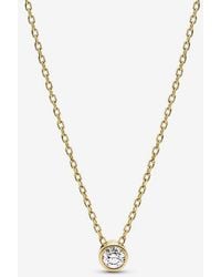 PANDORA - Era Bezel 14K Lab-Grown Diamond Pendant Necklace - Lyst