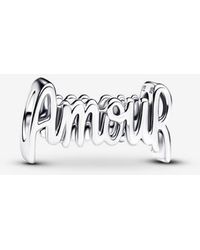 PANDORA - Amour Script Charm - Lyst
