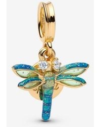 PANDORA - Dragonfly Double Dangle Charm - Lyst