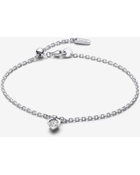 PANDORA - Talisman Sterling Silver Lab-grown Diamond Heart Chain Bracelet - Lyst