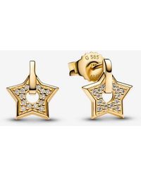 PANDORA - Talisman 14K Lab-Grown Diamond Pavé Star Stud Earrings - Lyst