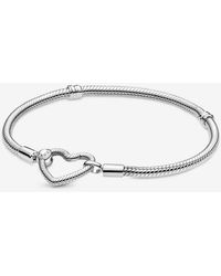 PANDORA - Disney Princess Moments Heart Snake Chain Bracelet - Lyst