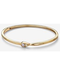 PANDORA - Infinite 14k Gold Lab-grown Diamond Bangle - Lyst