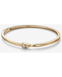 PANDORA - Infinite 14k Gold Lab-grown Diamond Bangle - Lyst