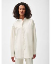 PANGAIA - Organic Cotton Linen Mandarin Collar Long-sleeve Shirt - Lyst