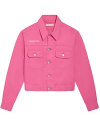 very pink denim jacket