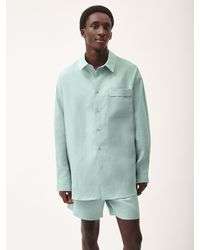 PANGAIA - Dna Aloe Linen Collared Long Sleeve Shirt - Lyst