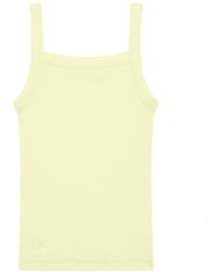PANGAIA - Rib Square Neck Tank Top—Soft Lime - Lyst