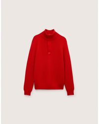 PANGAIA - Merino Wool Half Zip Sweater—Coral - Lyst