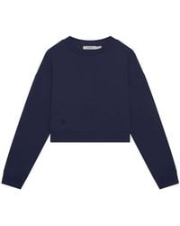 PANGAIA - Cropped Sweatshirt—Midnight - Lyst