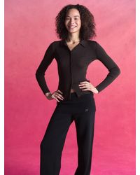 PANGAIA - Merino Wool Button Up Top—Obsidian Core - Lyst