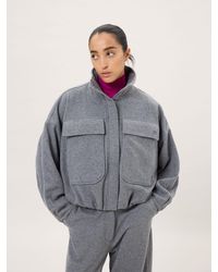 PANGAIA - Wool Jersey Zip Up Jacket— Marl - Lyst