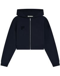 PANGAIA - Cropped Zip Up Soft Organic Cotton Hoodie—Midnight - Lyst