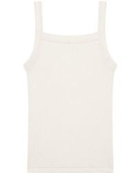 PANGAIA - Rib Square Neck Tank Top—Bone - Lyst