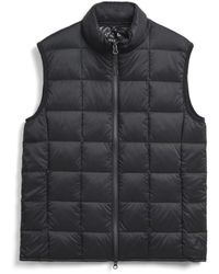 Taion Hi-neck W-zip Down Vest: Black