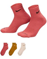 Nike - 3pk Drifit Cushion 1/4 S Socks 3pk Drifit Cushion 1/4 S Socks - Lyst