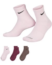 Nike - 3pk Drifit Cushion 1/4 S Socks 3pk Drifit Cushion 1/4 S Socks - Lyst