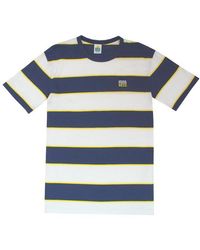 Hikerdelic Wide Stripe Ss T-shirt White - Blue