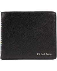 Paul Smith Billfold Wallet Ps Stripe - Black