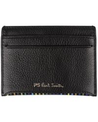 Paul Smith Card Wallet Ps Stripe - Black