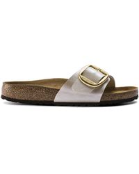 Birkenstock Madrid Big Buckle Graceful Pearl White Birko-Flor - Slides Sandals - Awesome Shoes