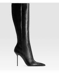 Paris Texas - Python-Print Leather Boot With Cut-Out Effect - Lyst