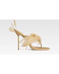 Paris Texas - Crepe Satin Thong Mule - Lyst