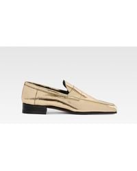 Paris Texas - Metallic-Effect Pleated Leather Flat Loafer - Lyst