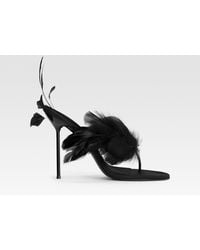 Paris Texas - Crepe Satin Thong Mule - Lyst