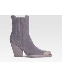 Paris Texas - Suede Western Ankle Boot - Lyst