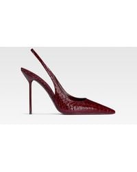 Paris Texas - Python-Print Leather Slingback - Lyst
