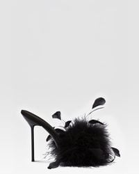 Paris Texas - Satin Mule With Decorative Feathers - Lyst