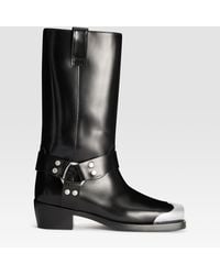 Paris Texas - Brushed Leather Boot With Metal Toe Cap - Lyst