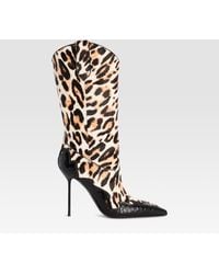 Paris Texas - Leopard-Print Haircalf Boot With Cut-Out Embroidery And Heart Inlays - Lyst
