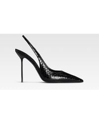Paris Texas - Python-Print Leather Slingback - Lyst