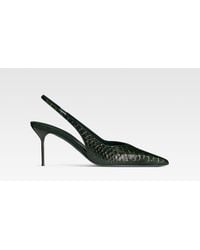 Paris Texas - Python-Print Leather Slingback - Lyst
