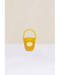 Patou Wicker Bucket Bag - Yellow