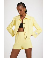 Patou - Short Tailored Jacket In Cottonblend Tweed Mimosa - Lyst