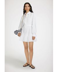 Patou - Ruffle Mini Shirt Dress - Lyst