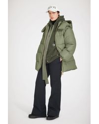 Patou - Puffer Coat With Detachable Sleeves In Recycled Polyester Loden Size Xs - Lyst