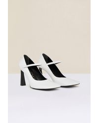 Patou Mary Jane Pumps In Faux Patent Leather - White