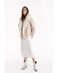 Patrizia Pepe Kurze Lammfelljacke - Mehrfarbig