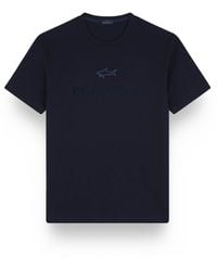 Paul & Shark - Cotton Jersey T-Shirt With Logo Print - Lyst