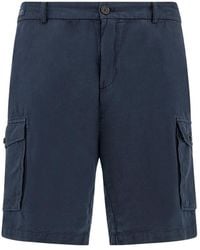 Paul & Shark - Garment‑Dyed Linen And Cotton Cargo Bermuda Shorts - Lyst
