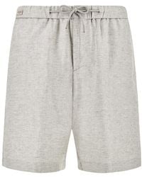 Paul & Shark - Linen Bermuda Shorts With Drawstring - Lyst