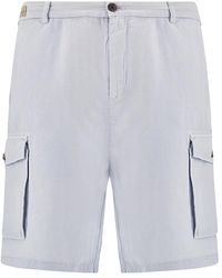 Paul & Shark - Garment‑Dyed Linen And Cotton Cargo Bermuda Shorts - Lyst